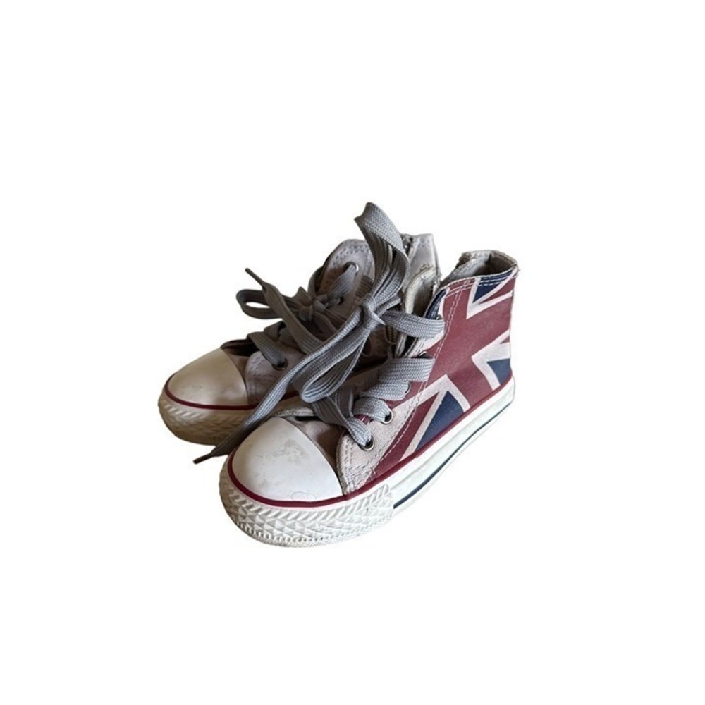Opoee Union Jack High Top Cap Toe Sneakers Little Kids Size 7